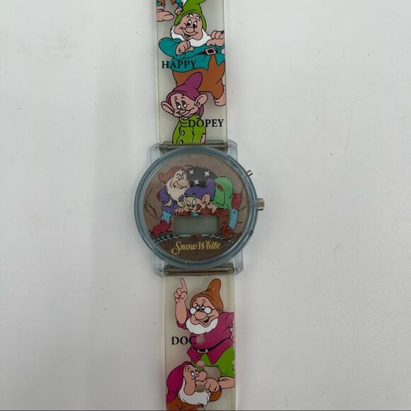 VINTAGE DISNEY Watch Snow White Seven Dwarfs Y2K 90s Adjustable Needs Battery - Picture 5 of 10
